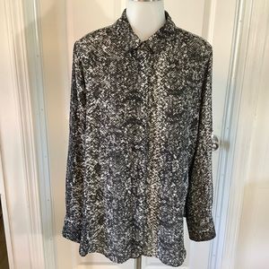 Mossimo animal print long sleeve blouse size Large